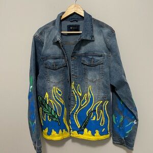 Waimea Painted Denim Jacket Size Large